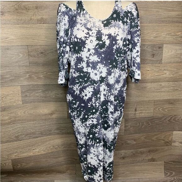 Stella McCartney Women’s Size 42 US 12 Dress Black White Floral Racerback Fitted - Picture 4 of 7